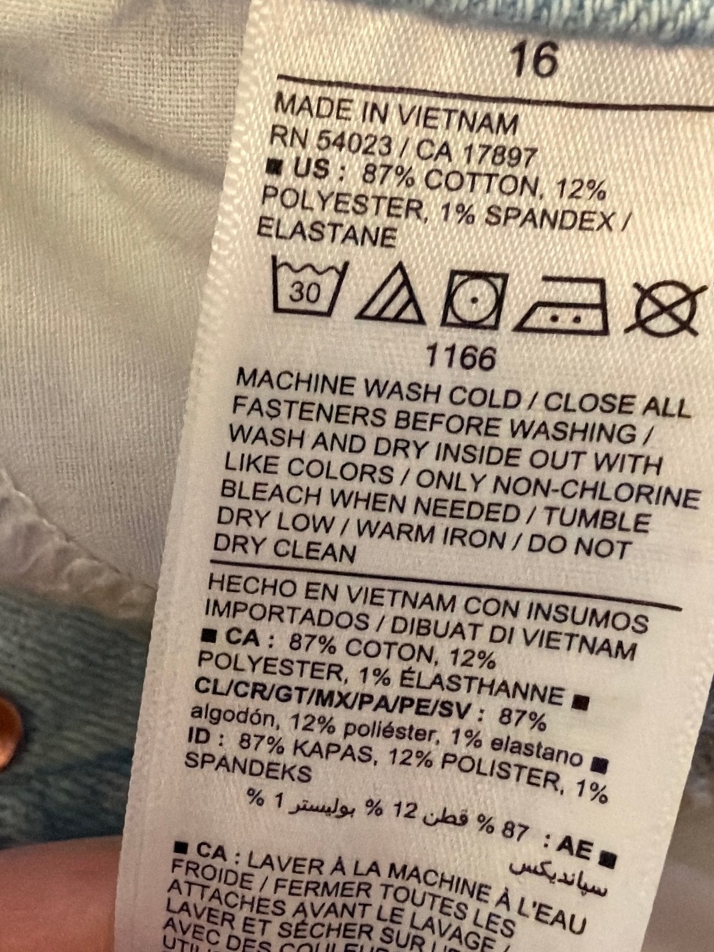 Old Navy Distressed Light Wash/Button Fly/High Waisted-Size 16 - Picture 5 of 10